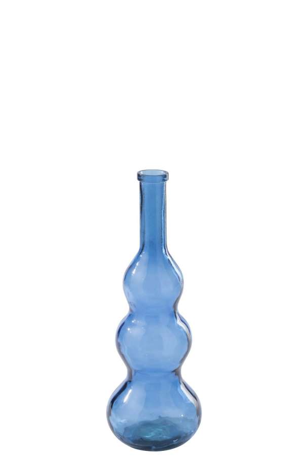 FLOOR VASE  GLASS BLUE