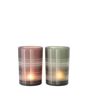 HURRICANE CHECK GLASS MAT BROWN/GREEN LARGE ASSORTMENT OF 2