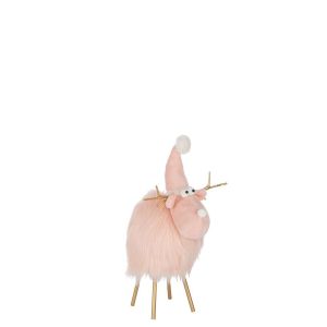 REINDEER HAT POLYESTER LIGHT PINK MEDIUM