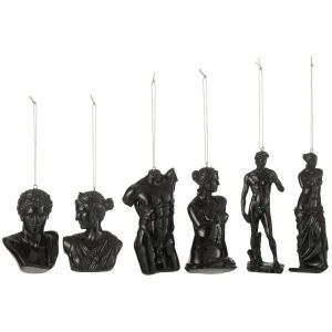 BOX OF 6 HANGER ROMAN STATUE RESIN BLACK