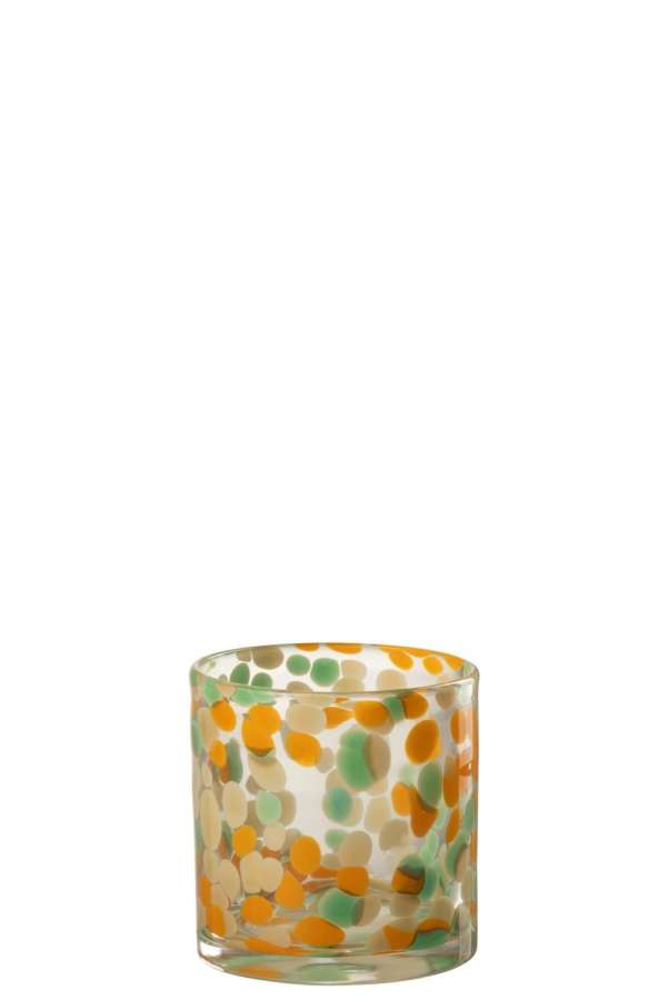 TEALIGHT HOLDER SPOTS GLASS MIX