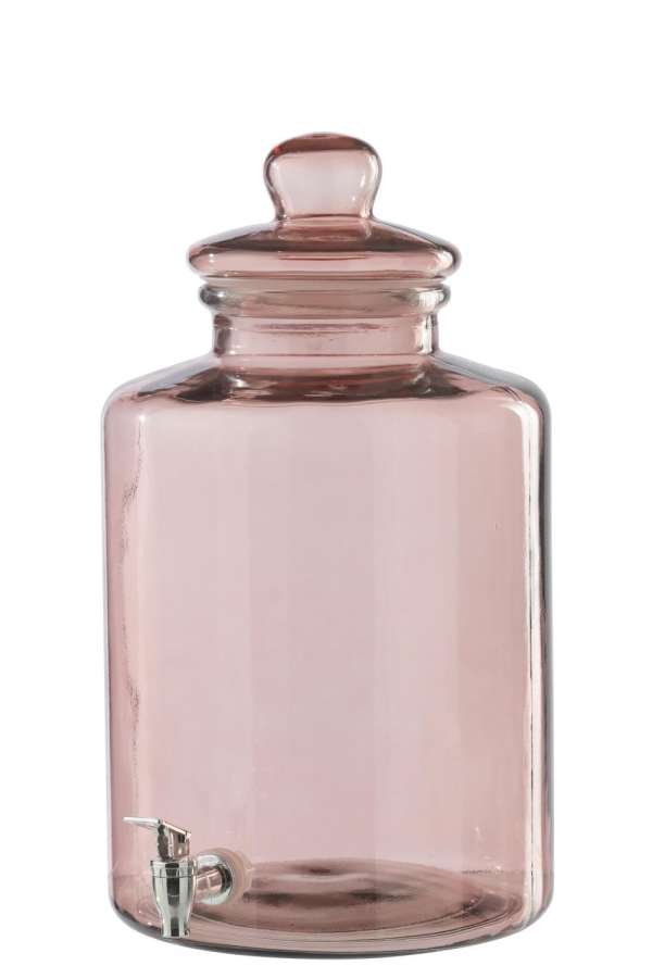 BEVERAGE DISPENSER GLASS SALMON PINK