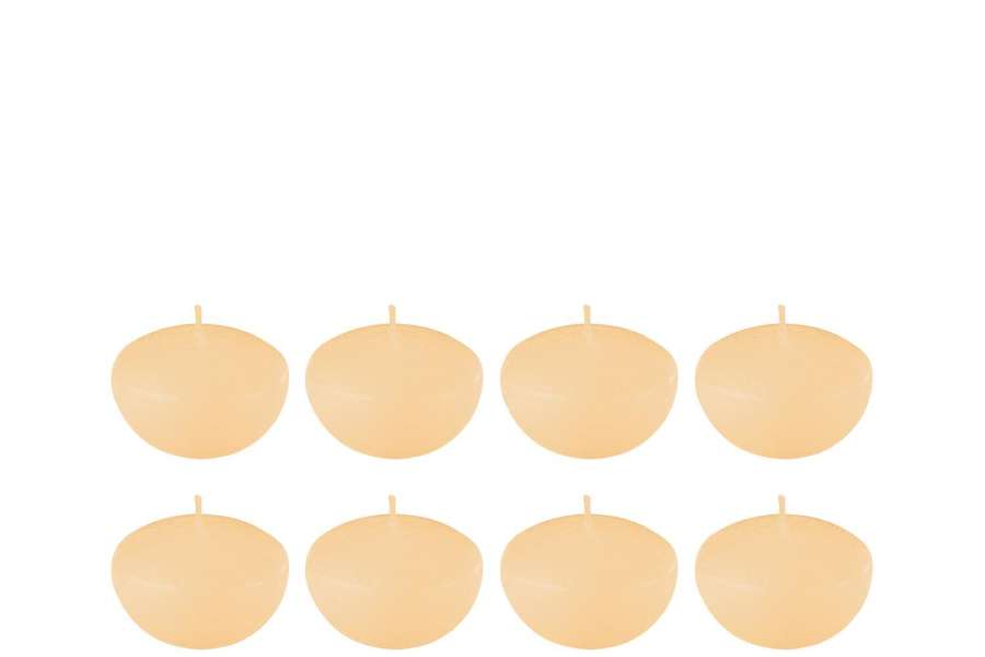 BOX 8 FLOATING CANDLE BEIGE SMALL-4H