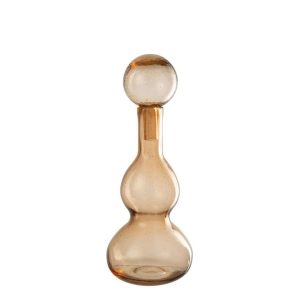 BOTTLE + STOP CAROL GLASS CARAMEL SMALL