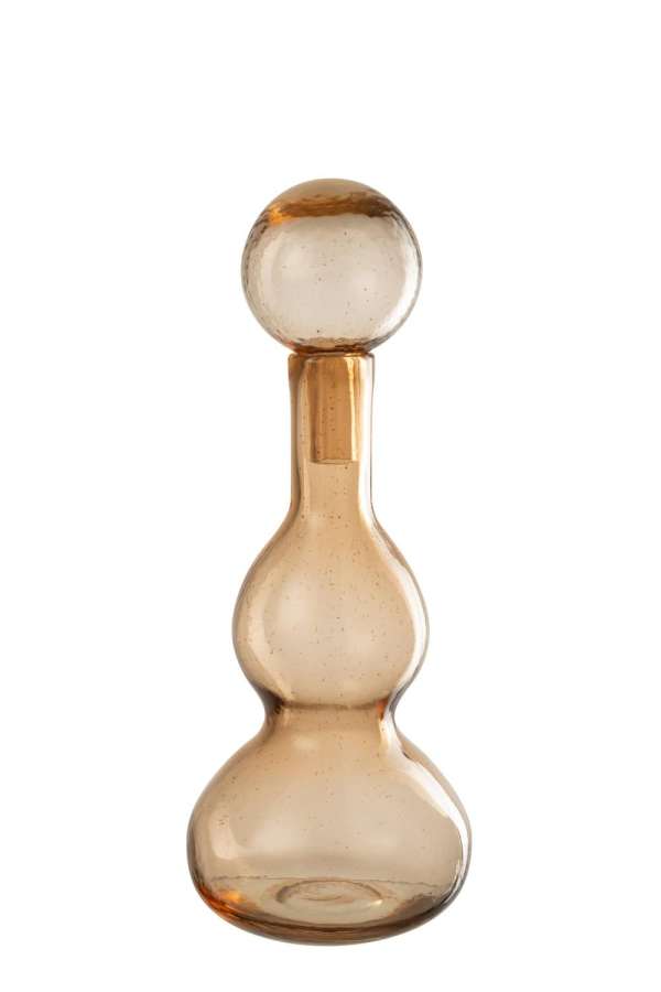 BOTTLE + STOP CAROL GLASS CARAMEL SMALL