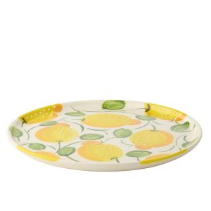 PLATE LEMON CERAMIC YELLOW/GREEN