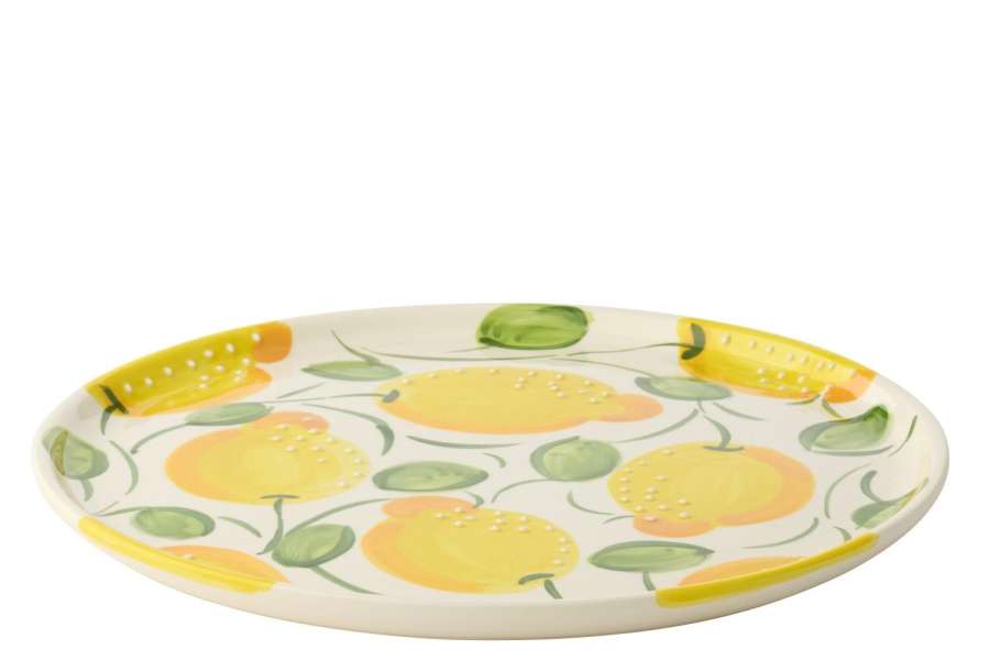 PLATE LEMON CERAMIC YELLOW/GREEN