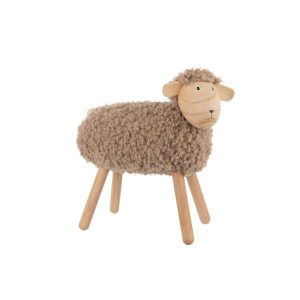 SHEEP DECORATIVE BEECH WOOD/FAUX FUR NATURAL/BEIGE LARGE