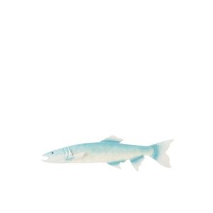WALL DECORATION FISH IRON LIGHT BLUE/WHITE