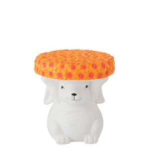 SIDE TABLE RABBIT MAGNESIUM WHITE/ORANGE