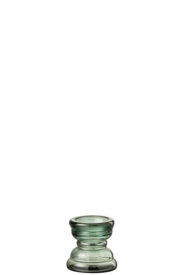 CANDLE HOLDER NICE GLASS GREEN SMALL