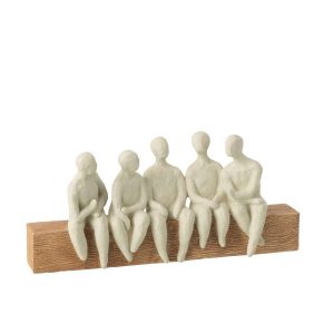 FIGURINE GROUP OF PEOPLE SITTING RESIN OFF-WHITE/NATURAL