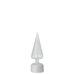 TREE LED TURNING GLASS WHITE/TRANSPARENT SMALL