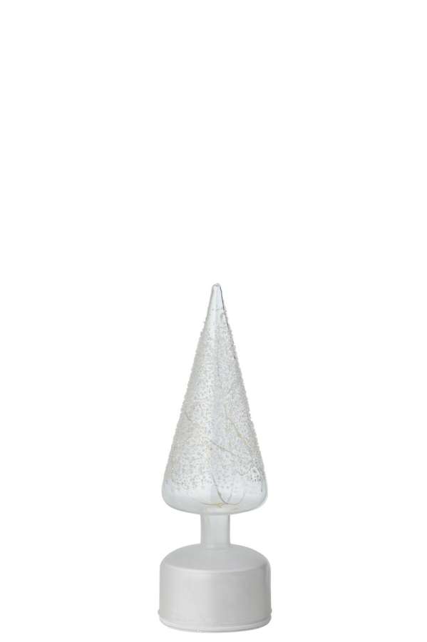 TREE LED TURNING GLASS WHITE/TRANSPARENT SMALL