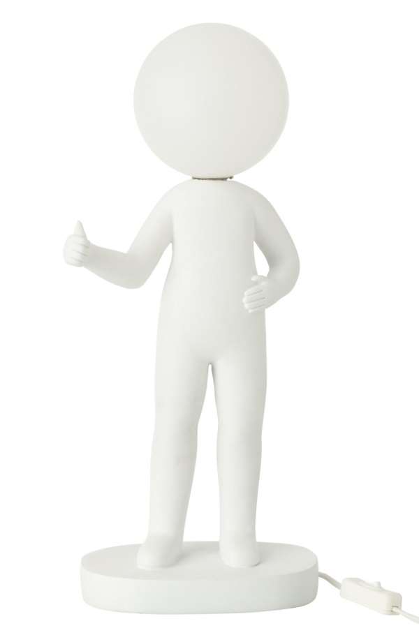 TABLE LAMP THUMBS UP RESIN WHITE