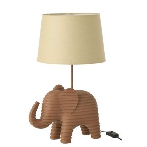 TABLE LAMP STRIPED POLYRESIN BROWN