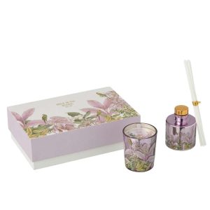 GIFT SET CANDLE+DIFFUSER WALK IN THE WOODS PINK