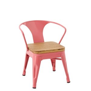 KIDS CHAIR EVI IRON/PLYWOOD DARK PINK