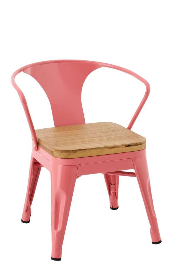 KIDS CHAIR EVI IRON/PLYWOOD DARK PINK