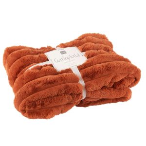 PLAID LARGE CORDUROY POLYESTER RUST