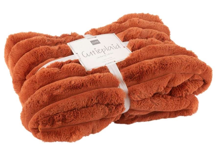 PLAID LARGE CORDUROY POLYESTER RUST