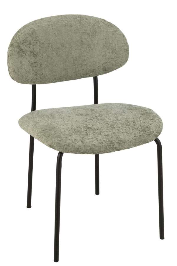 DINING CHAIR TEXTILE/METAL MINT GREEN