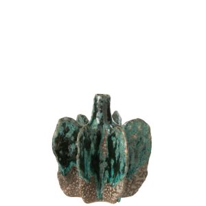 VASE NAGA CERAMIC  AZUR/BROWN MEDIUM