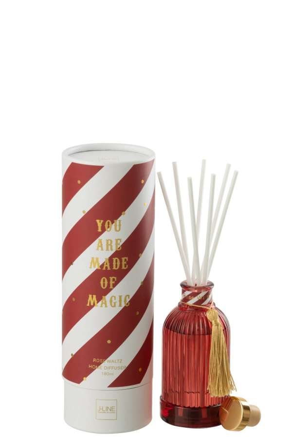 REED DIFFUSER MAGIC FRAGRANCE OIL WHITE/CORAL RED SMALL