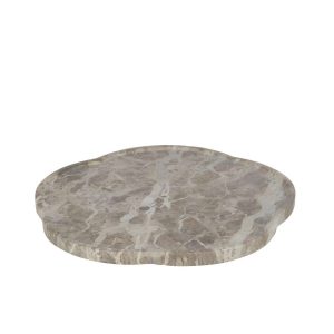 TRAY FLOWER ROTATING MARBLE BEIGE