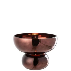 BOWL ROUNDED FOOT GLASS PLUM