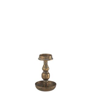 CANDLE HOLDER ANTIQUE METAL GOLD
