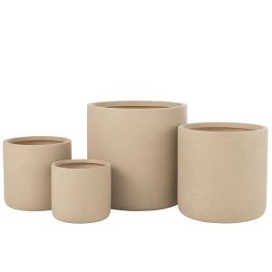 SET OF 4 FLOWERPOTS DUNE CLAY IVORY