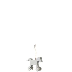 HANGER HORSE WOOD WHITE/SILVER