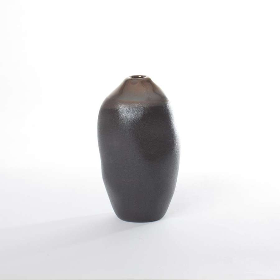Vase Keramikk Sort/Gull 8X8X13Cm
