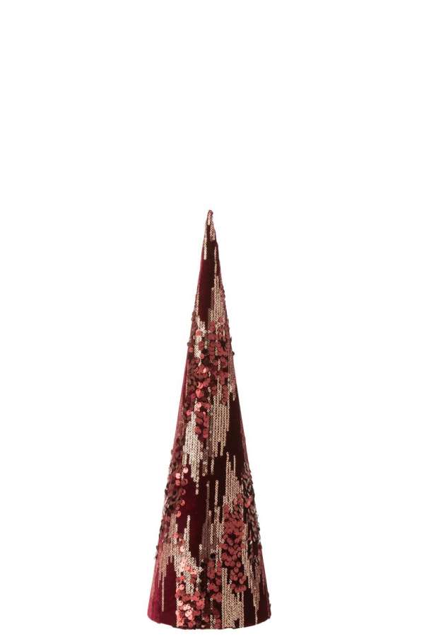 CONE DECO SEQUIN TEXTILE BURGUNDY SMALL