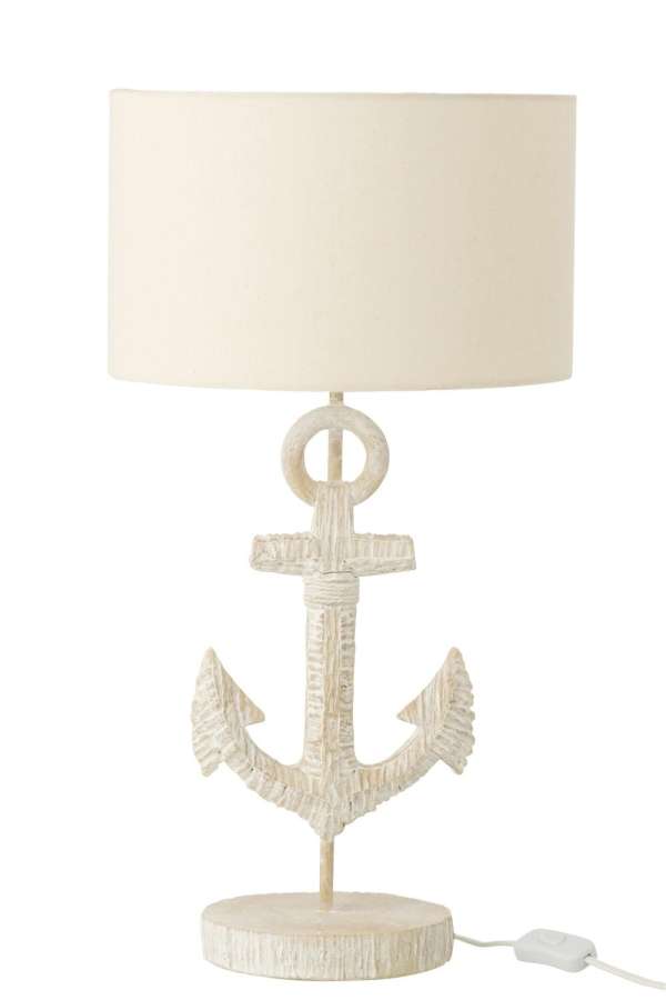 TABLE LAMP ANCHOR POLYRESIN WHITE/NATURAL