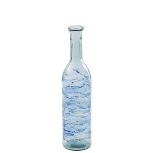 FLOOR VASE WAVES GLASS BLUE