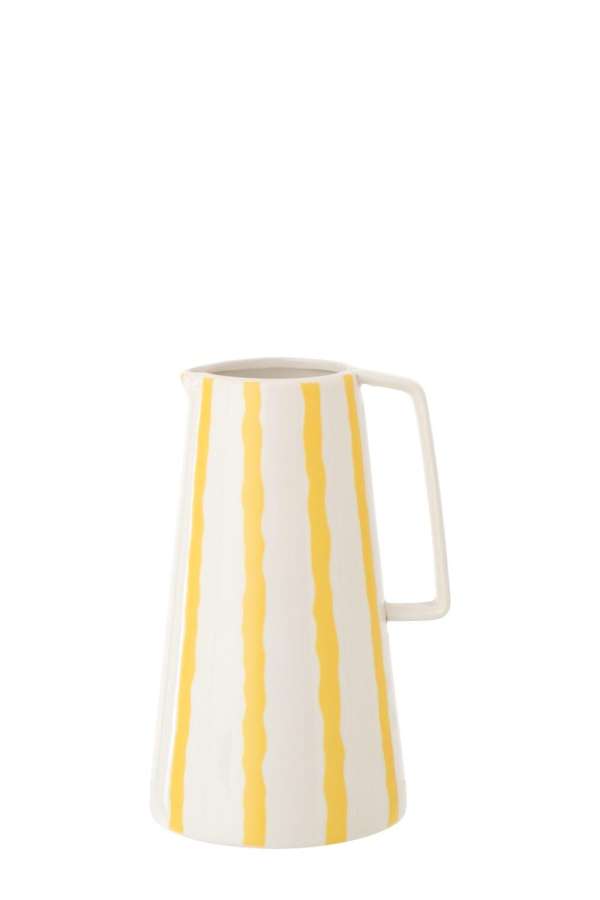 JUG STRIPED DOLOMITE WHITE/LIGHT YELLOW