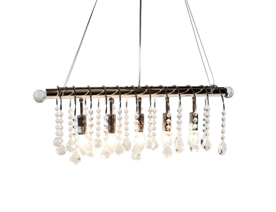 Lampe Tak Metall/Krystall 60X15X20Cm