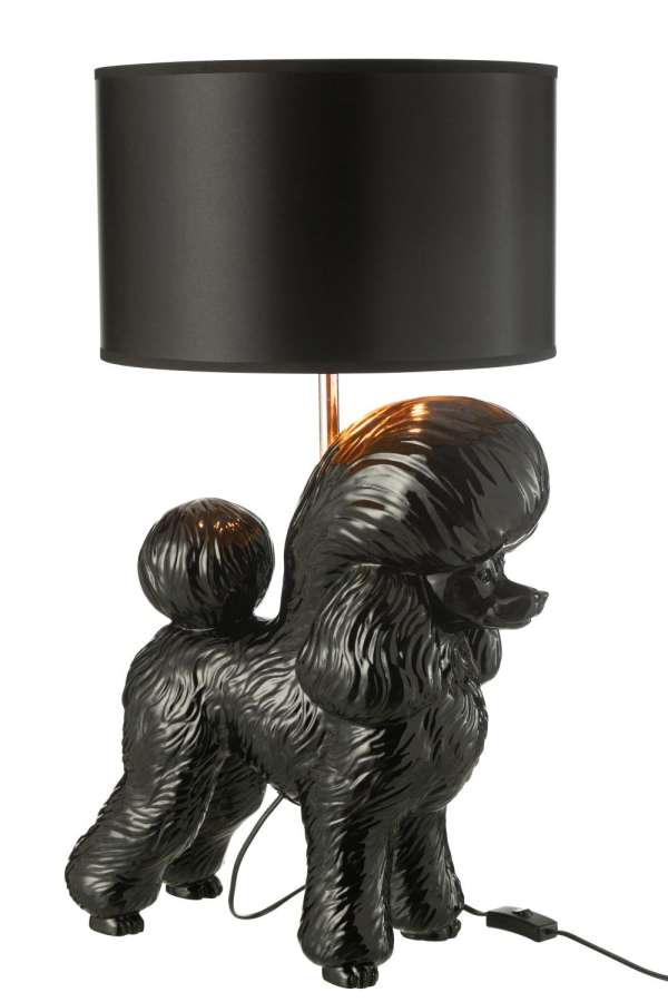 LAMP POODLE RESIN BLACK