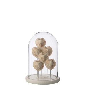DECORATIVE BELL JAR SHELL GLASS WHITE/OFF-WHITE SMALL