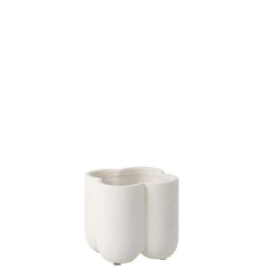 FLOWERPOT BUDDY CLAY WHITE SMALL