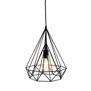 Lampe Tak Diamant Metall Sort 30X42Cm