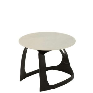 SIDE TABLE ALUMINIUM/STONE BLACK/WHITE SMALL