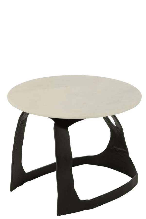 SIDE TABLE ALUMINIUM/STONE BLACK/WHITE SMALL