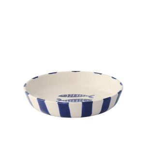 PLATE DEEP FISH CERAMIC DARK BLUE