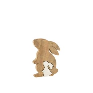 RABBIT PROFILE SILH MANGO WOOD WHITE/NATURAL SMALL