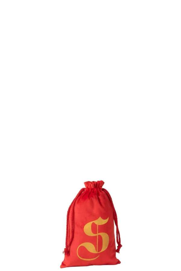 BAG CHRISTMAS S VELVET RED SMALL