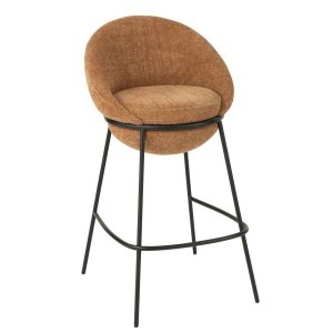 BAR STOOL IRON TERRACOTTA/BLACK