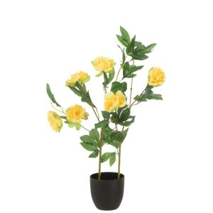 PEONY POT ARTIFICIAL YELLOW